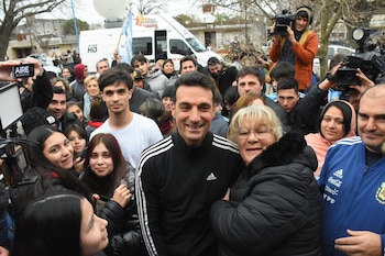 Lionel Scaloni llegó a Pujato