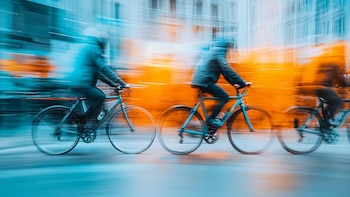 Un ciclista voló por el