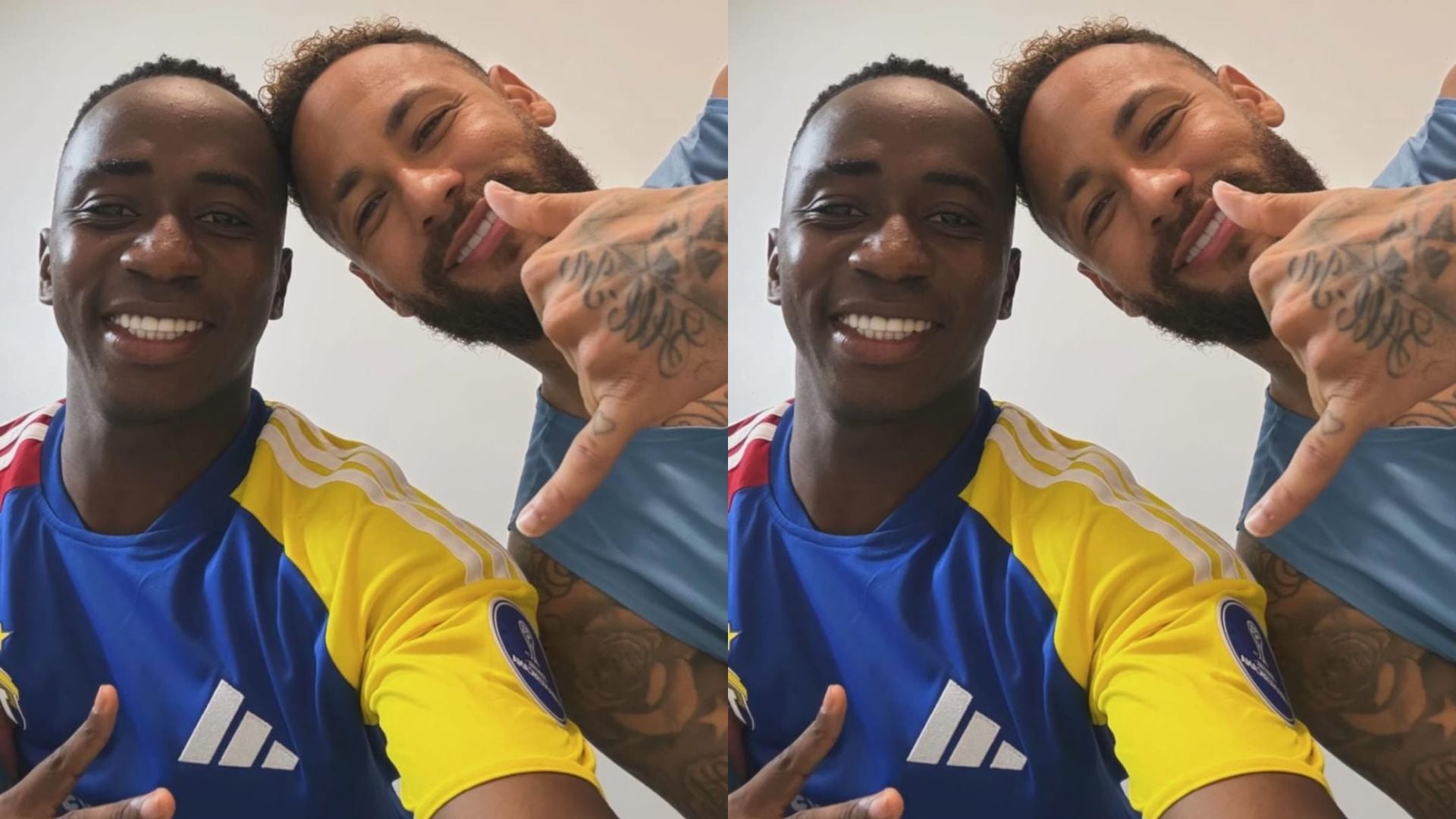 Neymar fue sorprendido por un jugador colombiano que lo besó después de un partido por la Copa Sudamericana