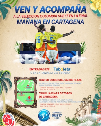 Estos son los lugares en donde la gente puede adquirir las boletas para la gran final-crédito @FCFSeleccionCol/X