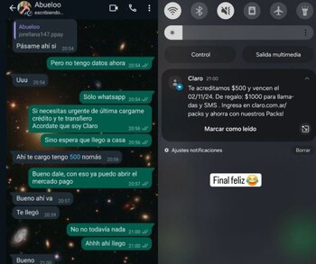 Las capturas fueron compartidas por