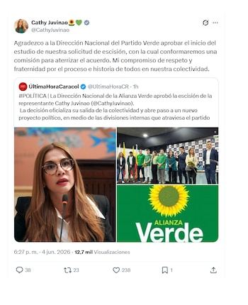 Cathy Juvinao agradeció crucial decisión de la Alianza Verde