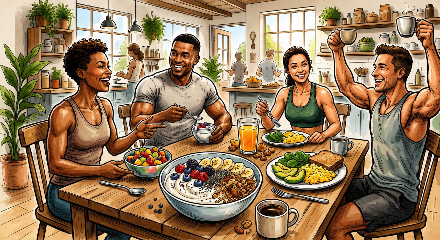 El desayuno para ganar masa muscular activa la síntesis de proteínas tras el ayuno nocturno y aporta energía clave para el entrenamiento matutino (Imagen Ilustrativa Infobae)