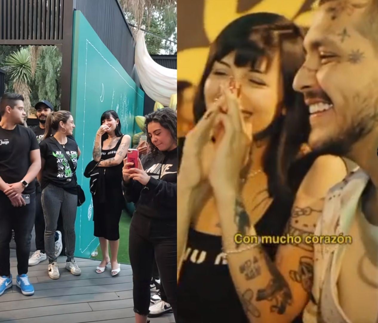 Nodal y Cazzu en 2023 durante la presentación de