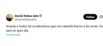 El mensaje de Noboa en