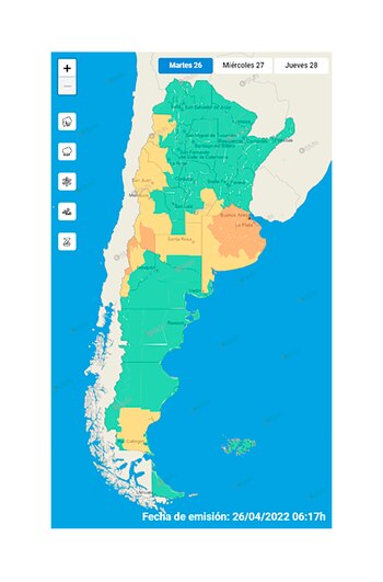 Alerta naranja por tormentas severas