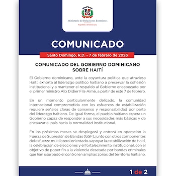 (Comunicado: Ministerio de Relaciones Exteriores