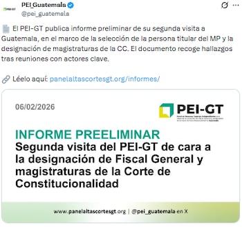 El PEI-GT declaró inaceptable la