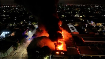 Video: un incendio en Mar