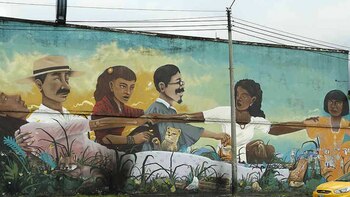 Mural de la reconciliación elaborado