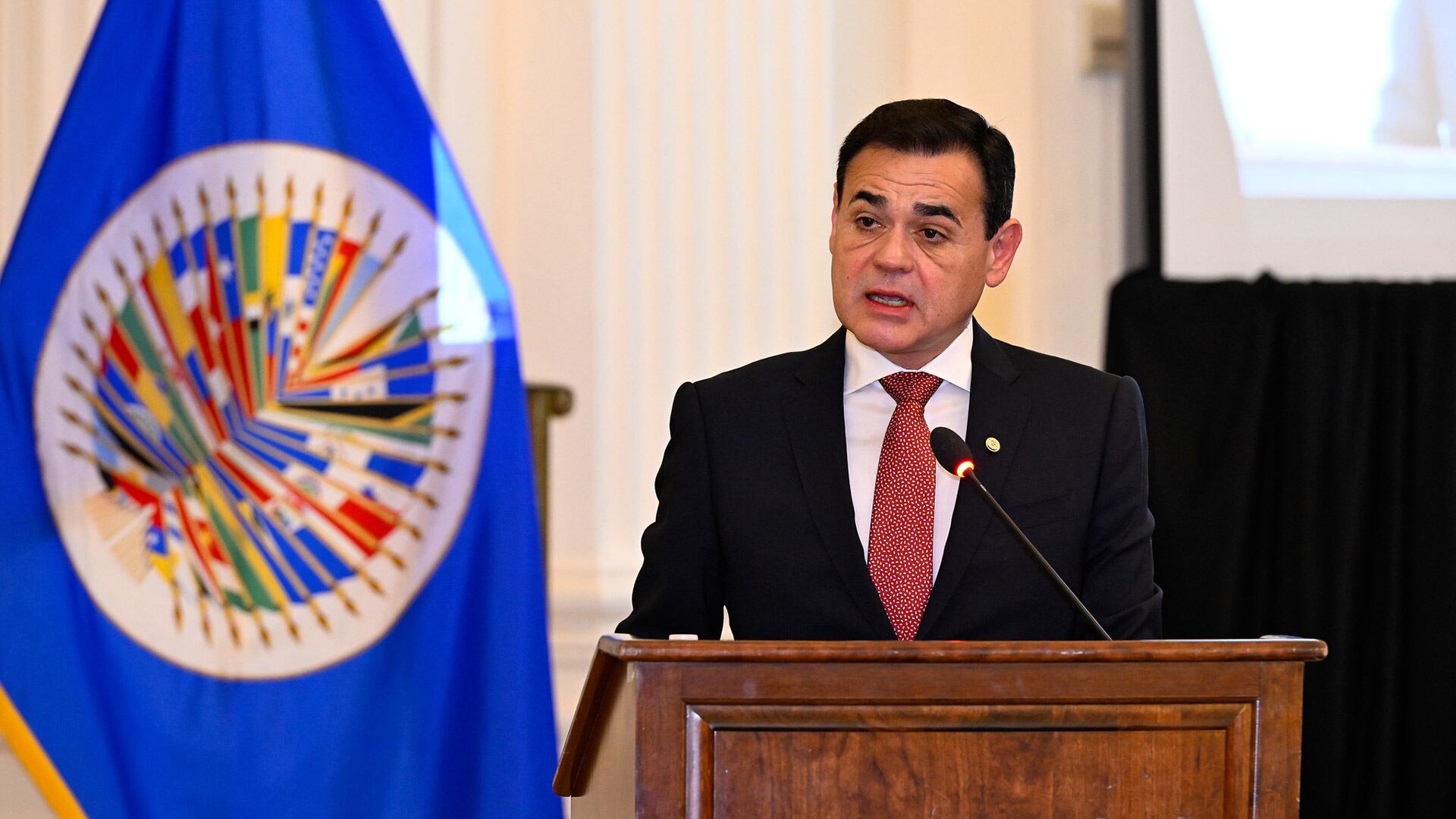 El canciller de Paraguay, Rubén Ramírez, durante su presentación en la OEA, (Washington, Estados Unidos)
