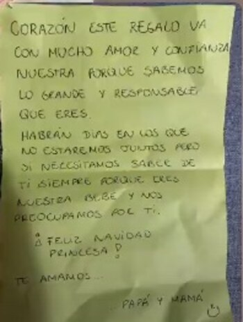 Carta de Andrea y Sebastián.