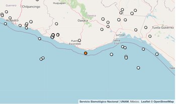 Temblor reportado en Oaxaca.
(SSN)
