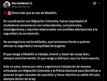 El alcalde aclaró que las intervenciones sancionan conductas individuales y no la nacionalidad - crédito @FicoGutierrez / X