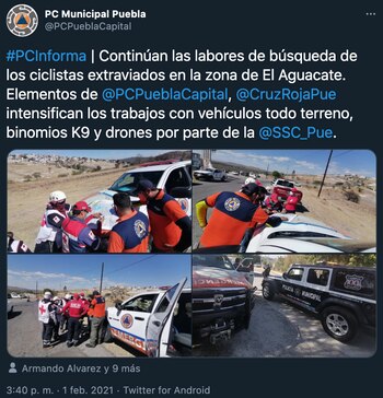 ciclistas extraviados (Foto: Twitter@PCPueblaCapital)