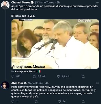 Los cibernautas criticaron a López