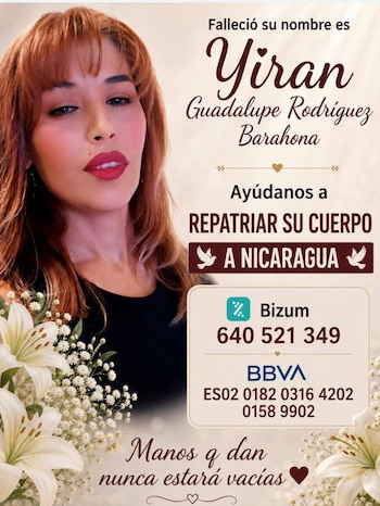 La noticia movilizó a la comunidad nicaragüense residente en España, que de inmediato comenzó a organizarse para ayudar económicamente a la familia de Yiran.