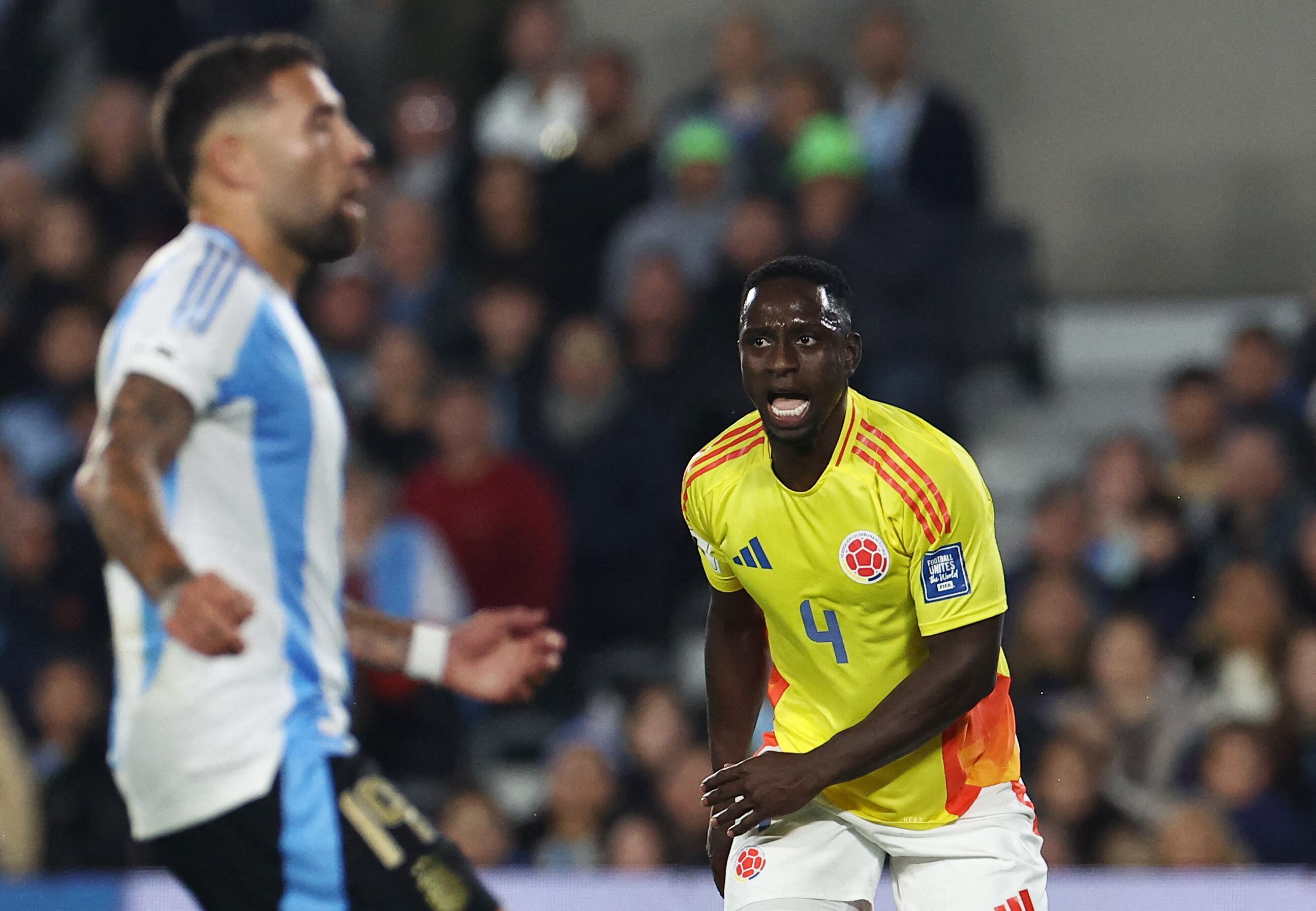Déiver Machado fue titular en el empate 1-1 de la selección Colombia ante Argentina, por las eliminatorias en Buenos Aires - crédito Agustín Marcarián/REUTERS