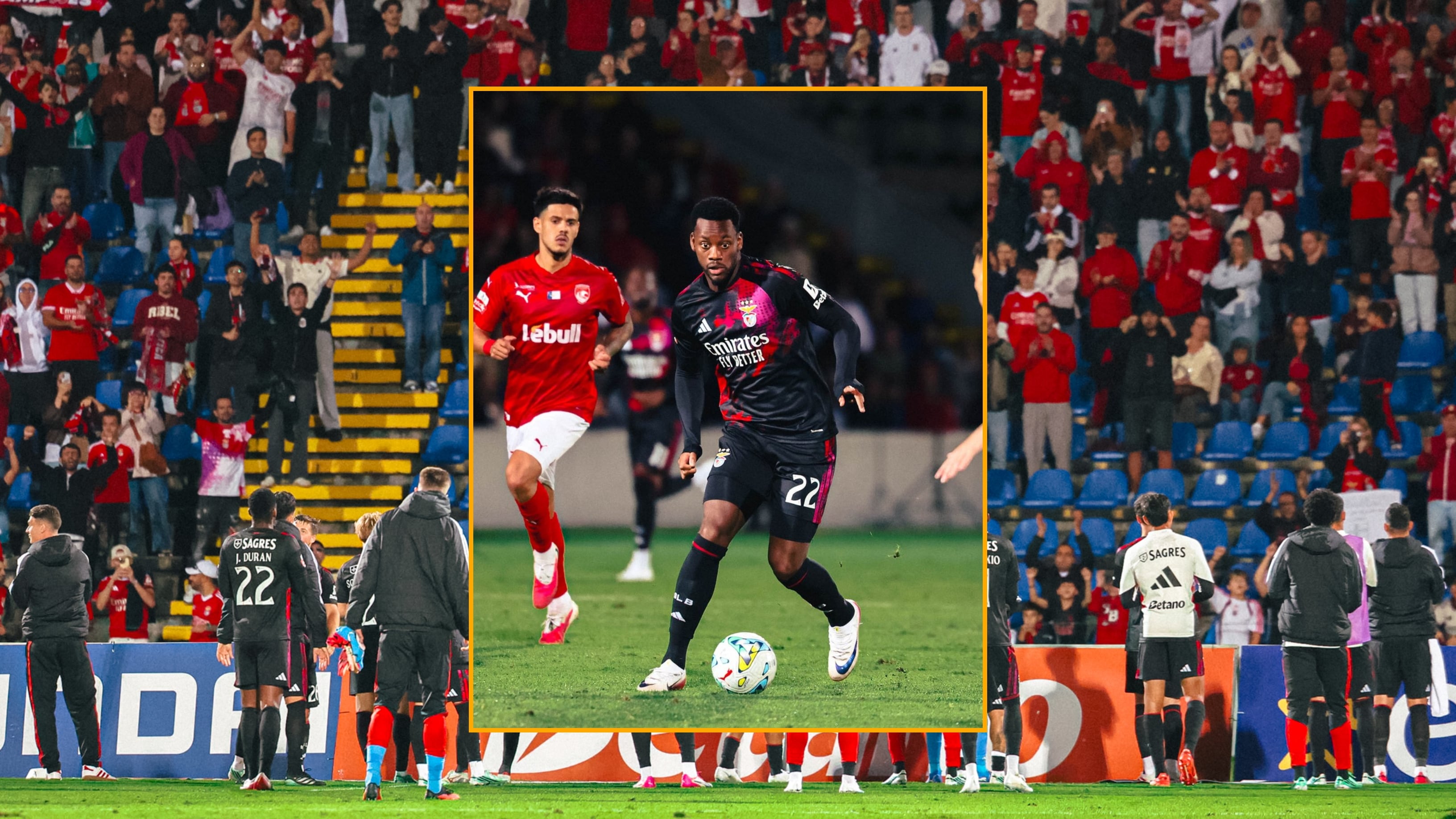 Jhon Durán se recuperó de una lesión e ingresó en los minutos finales de la victoria del Benfica 2-1 contra Santa Clara - crédito Benfica