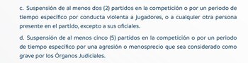 Reglamento de Conmebol por conductas