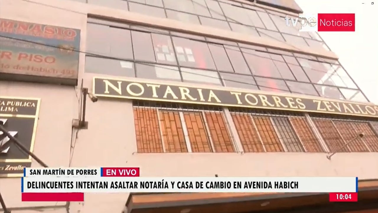 El edificio de la Notaría Torres Zevallos en San Martín de Porres permanece con sus actividades suspendidas tras sufrir un asalto de 60.000 soles.