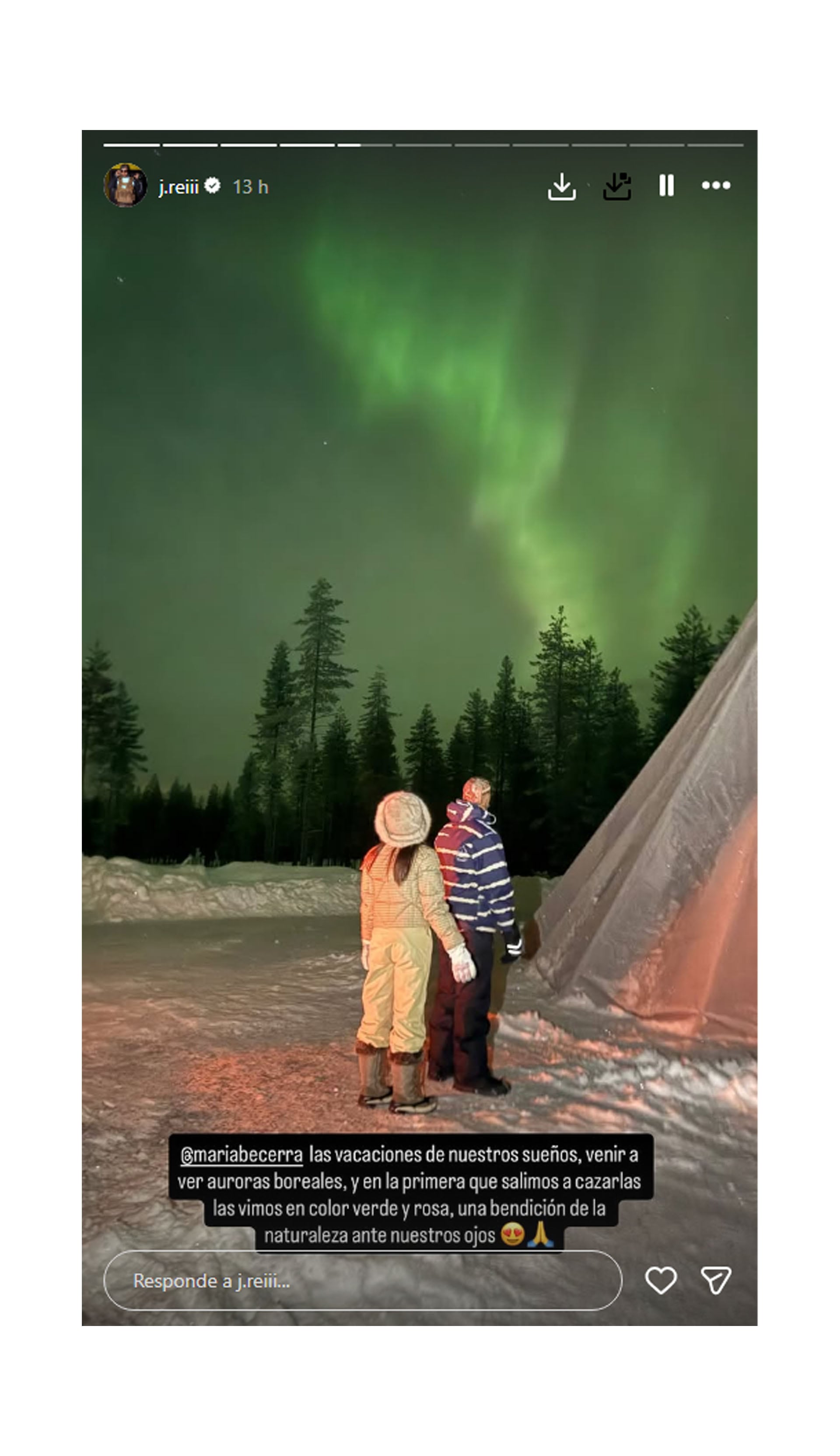 El cielo mágico de María Becerra y J Rei en Finlandia