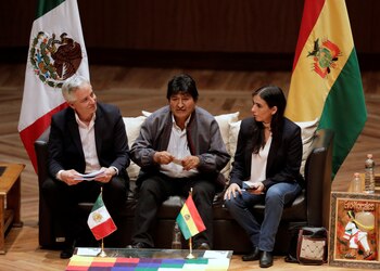 Evo Morales estuvo acompañado por