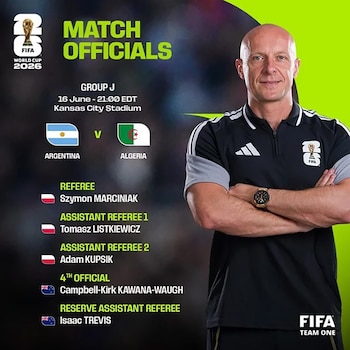Arbitro debut argentina Mundial 2026