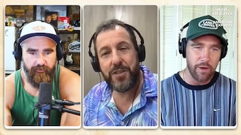 Adam Sandler trabajó con Travis Kelce en 'Hapy Gilmore 2'
(New Heights)