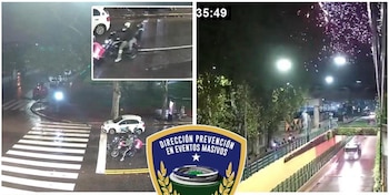 Una bandera de 10 metros colgada en el puente ferroviario frente al estadio y el lanzamiento de pirotecnia en la puerta del bar de Atlanta motivaron la apertura de las actuaciones