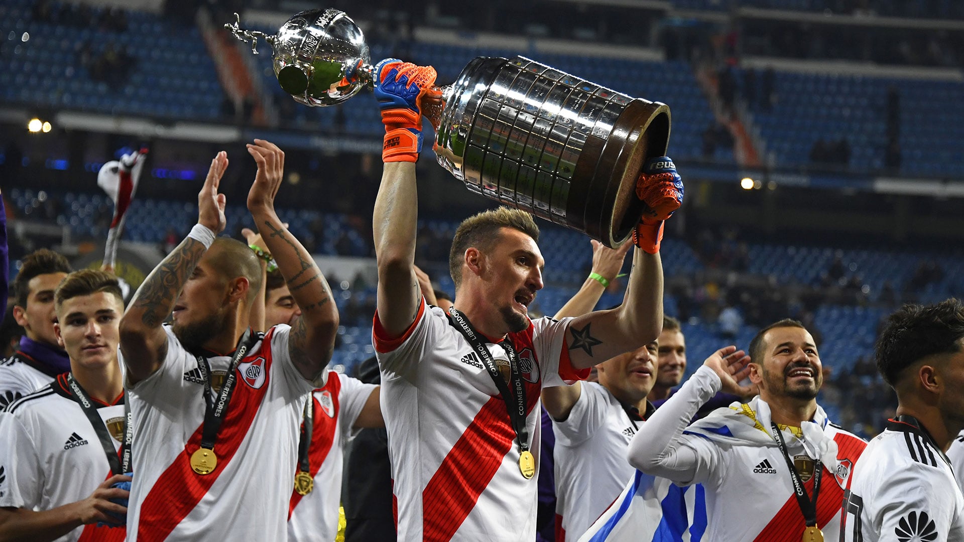 Franco Armani se despedirá el lunes a las 16 hs en el club, luego de que se confirmó su salida (Photo by Gabriel BOUYS / AFP)