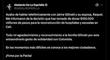 Abelardo de la Espriella - crédito @ABDELAESPRIELLA/X