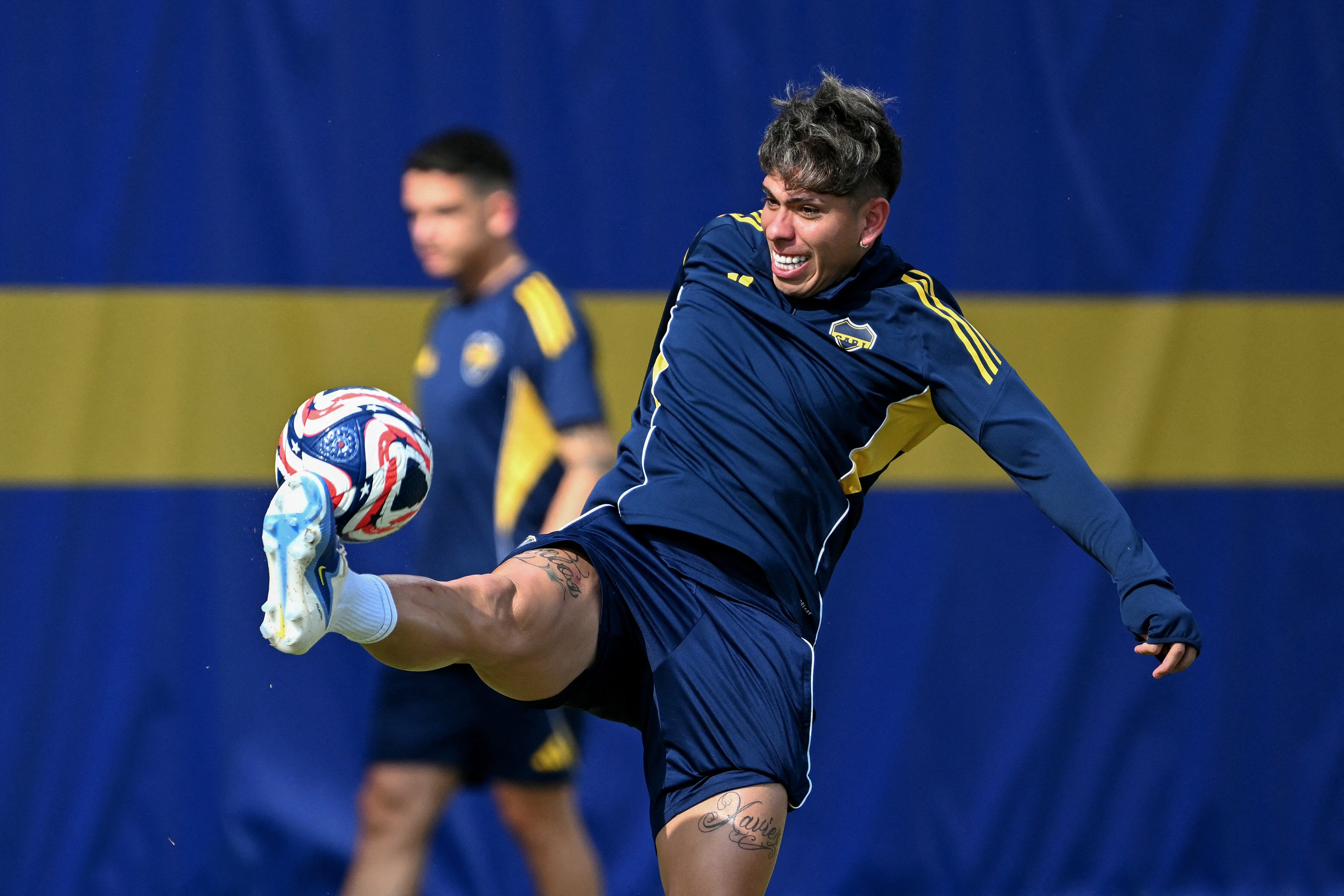 Boca volvió a entrenarse luego de los dos días libres tras el triunfo ante Aldosivi (Photo by Chandan KHANNA / AFP)