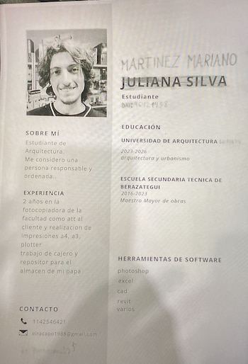 El CV que entregó