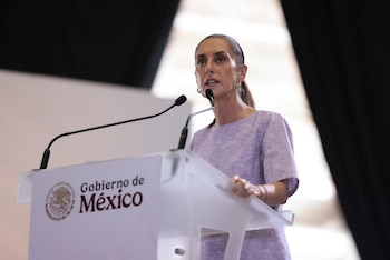 Claudia Sheinbaum durante la rendición de cuentas en Jalisco. (Foto: Presidencia)