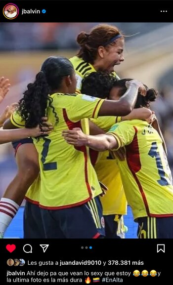 J Balvin también reaccionó en