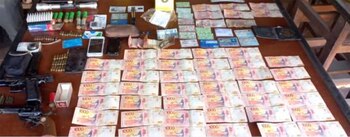 Parte del dinero secuestrado a