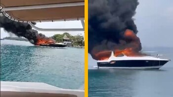 Se incendió un yate con cuatro tripulantes a bordo en las Islas del Rosario, cerca a Cartagena: la Armada Nacional tuvo que rescatar a los ocupantes