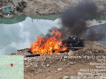 La operación también inutilizó 100 galones de ACPM y una batería de carro en los yacimientos mineros intervenidos - crédito Ejército