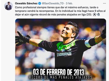 Oswaldo Sánchez presumió ser el