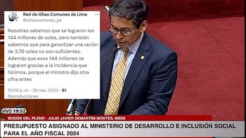 El presupuesto asignado para ollas