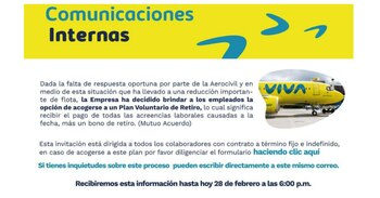 La aerolínea le envió una