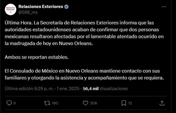 SRE confirma a 2 mexicanos