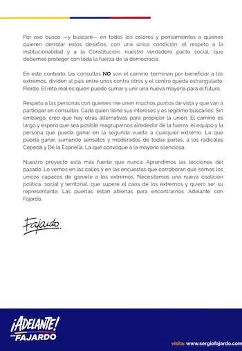 El precandidato sostuvo que el