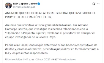 - crédito @IvanCepedaCast/X