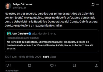 James Rodríguez afronta una dura situación en la MLS; el periodista Felipe Cárdenas destaca su bajo nivel actual y advierte que necesitará un milagro para brillar con Colombia en la temporada 2024-crédito @FelipeCar/X