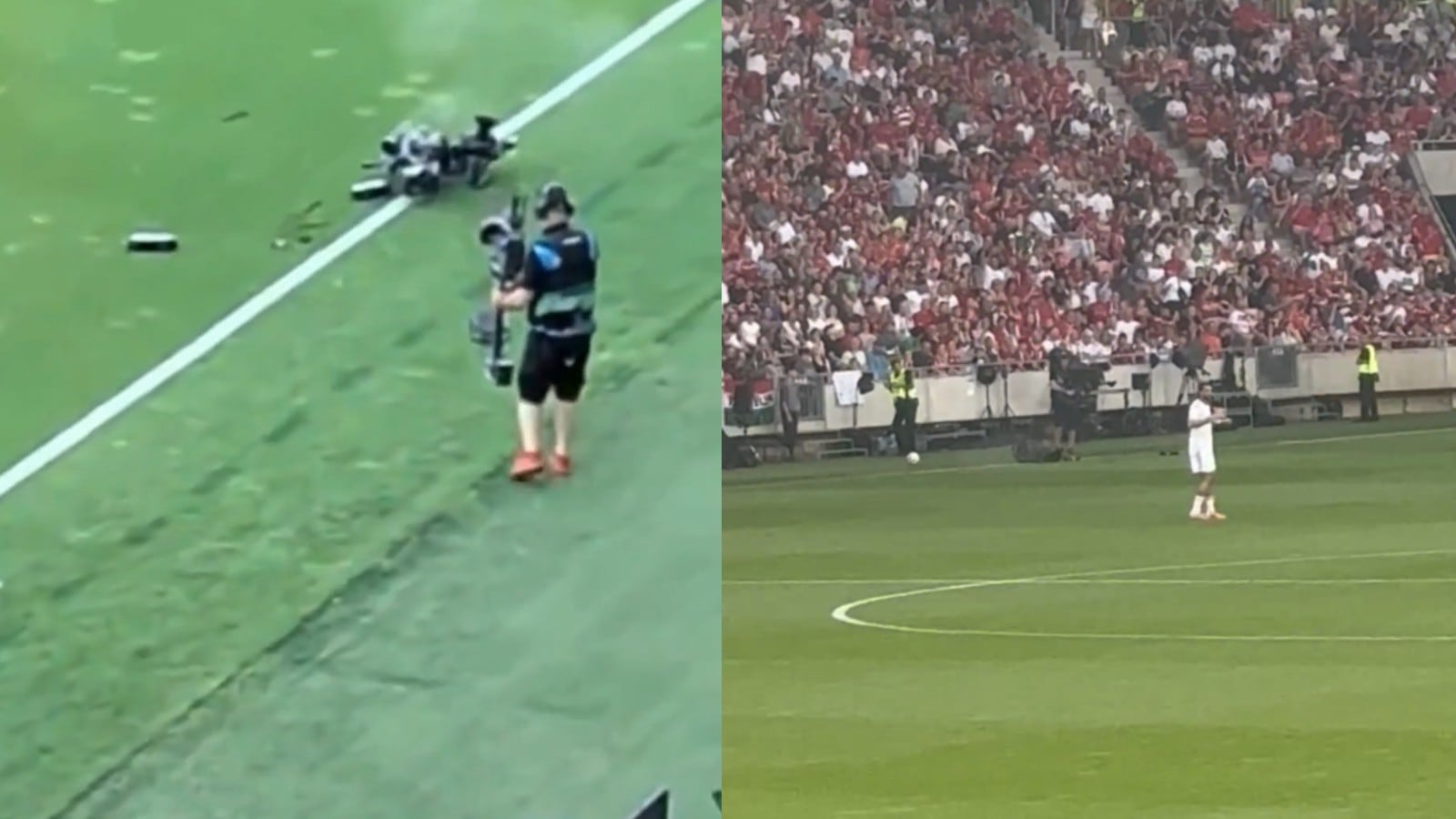 El árbitro Pavle Ilic detuvo el partido en el minuto 26 mientras el personal técnico atendía la situación en el campo
