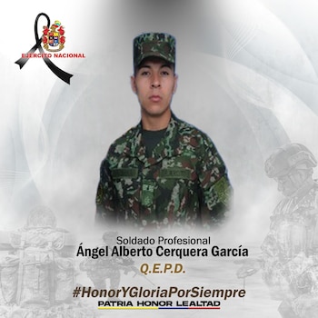 En Morales, Bolívar, un ataque del ELN asesinó a un soldado del ejército colombiano - crédito @COL_EJERCITO / X