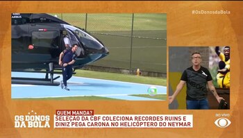 Fernando Diniz fue cuestionado por haber viajado al entrenamiento de la selección de Brasil en el helicóptero de Neymar (@NarradoresB)