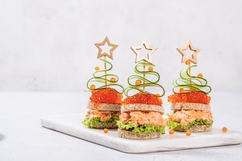 Canapés de salmón y pan